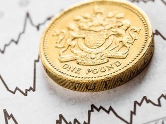 Pound with financial statistics 